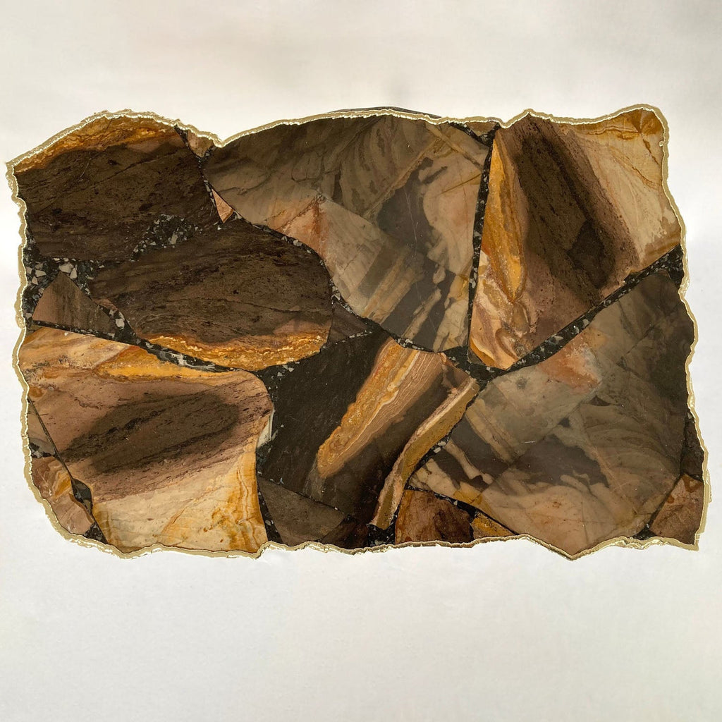 Brown Agate/Crystal/Gemstone/Quartz Organic Edge Side/Drink/Coffee Table-3