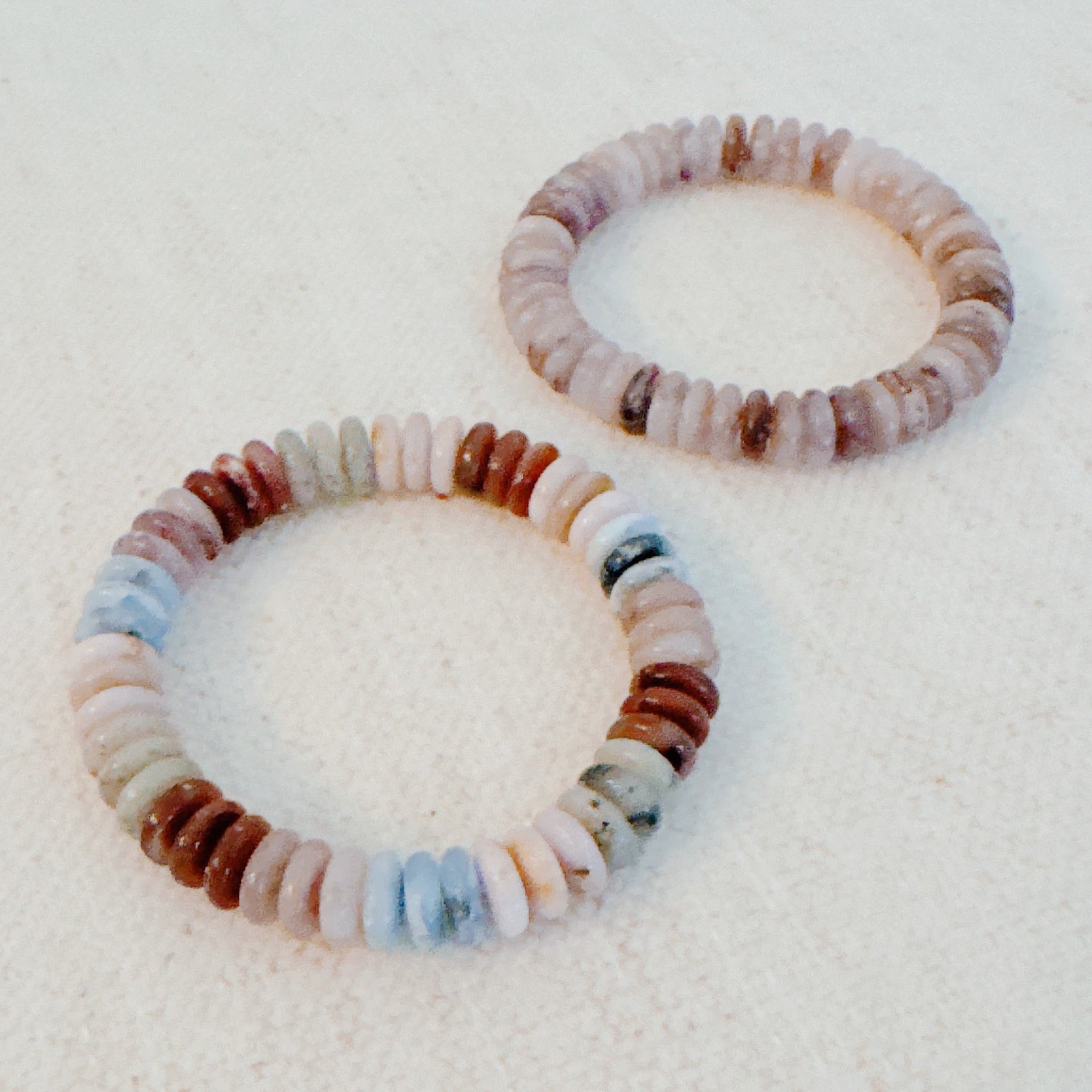 Blush & Earthy Canyon Natural Stone Stretch Bracelet-0