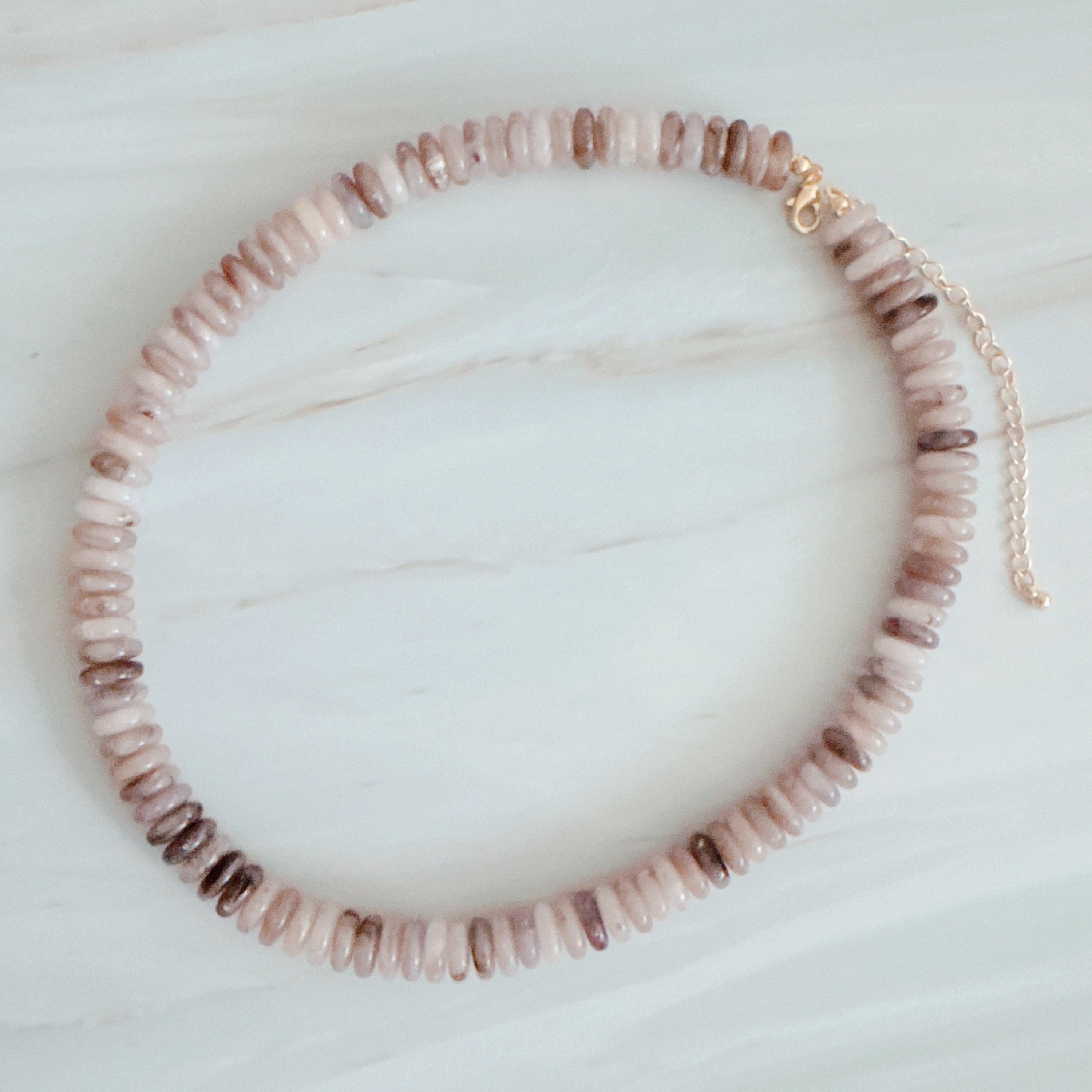 Blush & Earthy Canyon Natural Stone Beaded Necklace-1