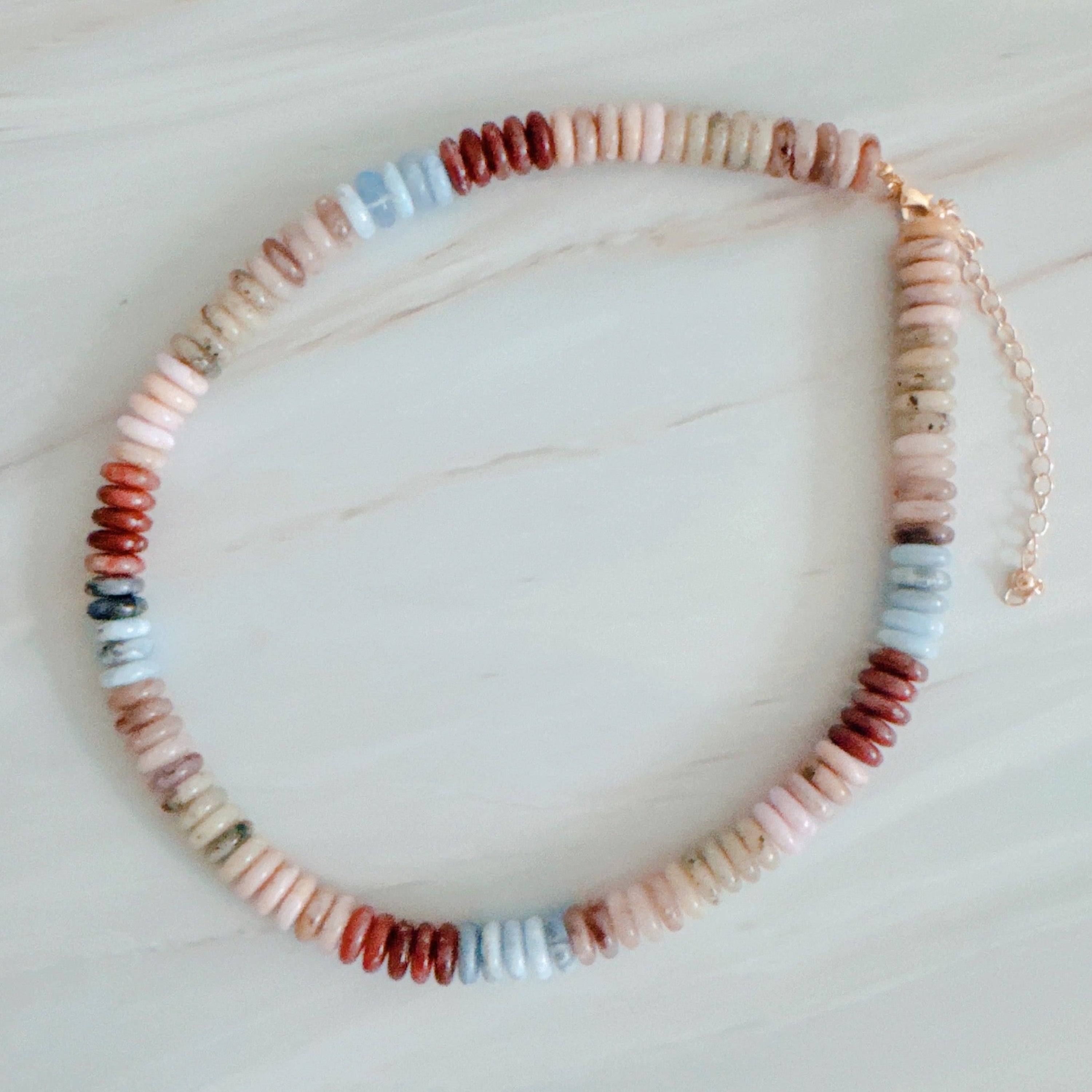 Blush & Earthy Canyon Natural Stone Beaded Necklace-2