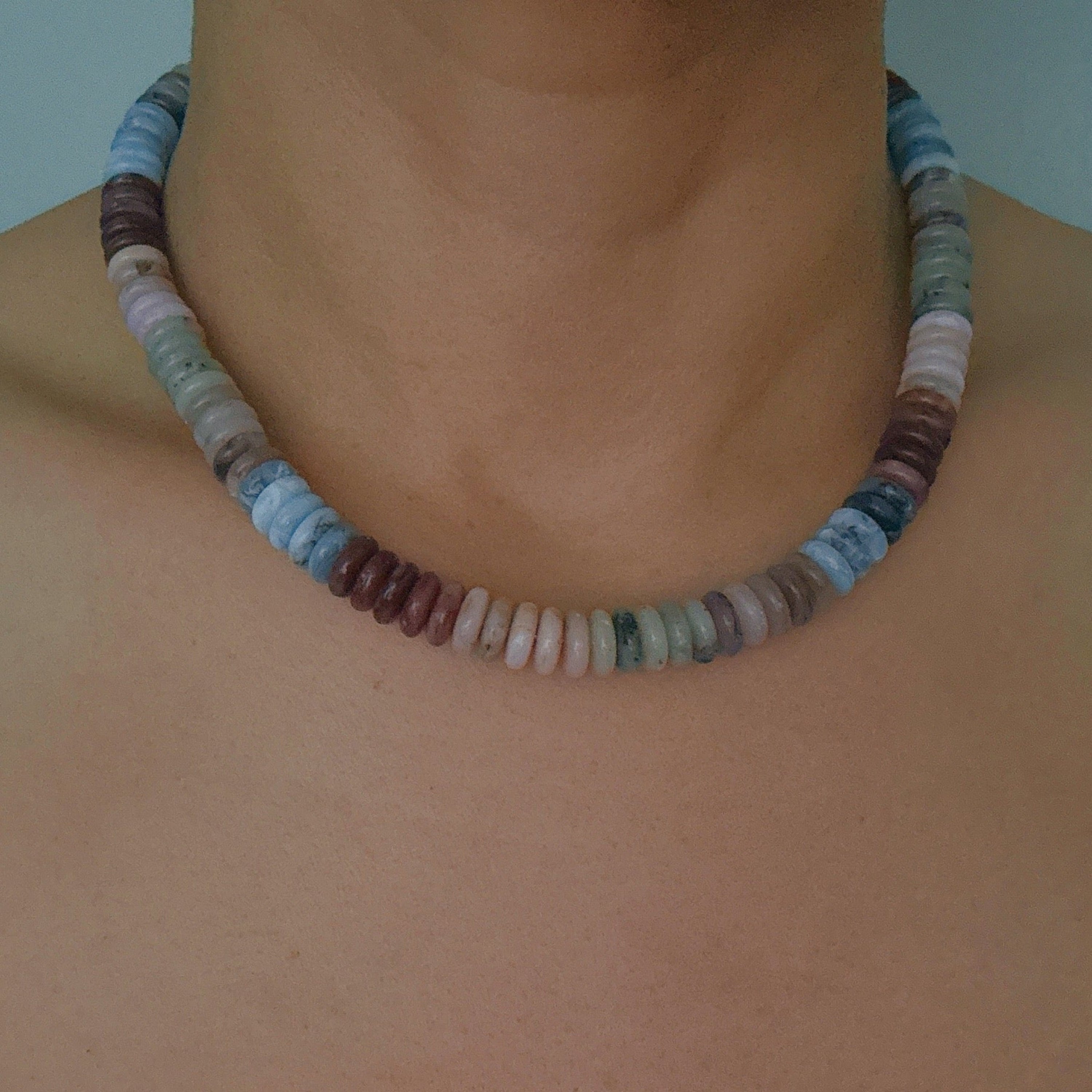 Blush & Earthy Canyon Natural Stone Beaded Necklace-3