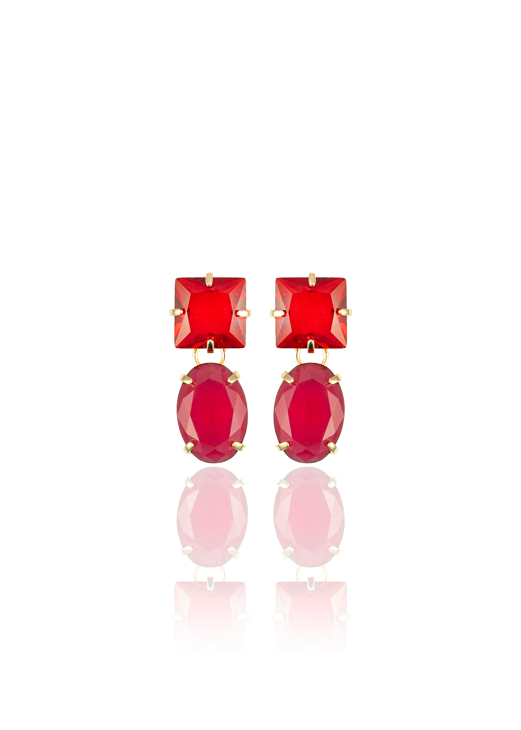 Synthetic Natural Stone Dangle Drop Stud Earrings-2