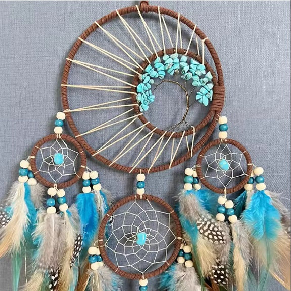 Dream Catcher Vintage Rüzgar Ahenge Asılı Süsleme Ev Dekor Hint Doğal Taş Hayat Ağacı Duvar Dekor