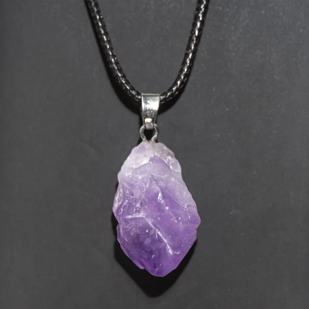 Natural Amethysts Flower Necklace Reiki Healing Stone