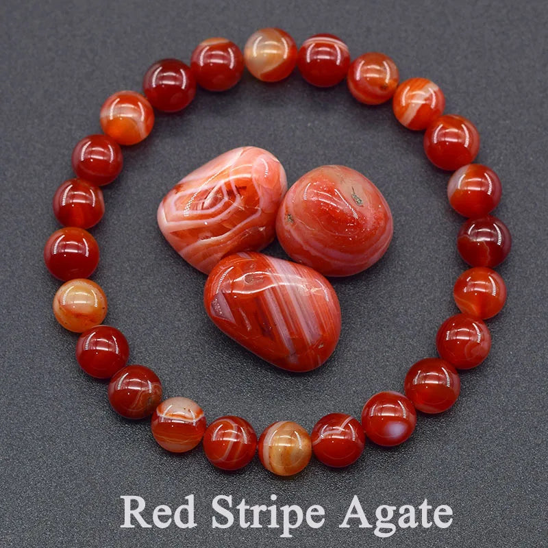 Natural Garnet Stone Wine Red Bead Bracelet Lucky Energy Healing Jewelry