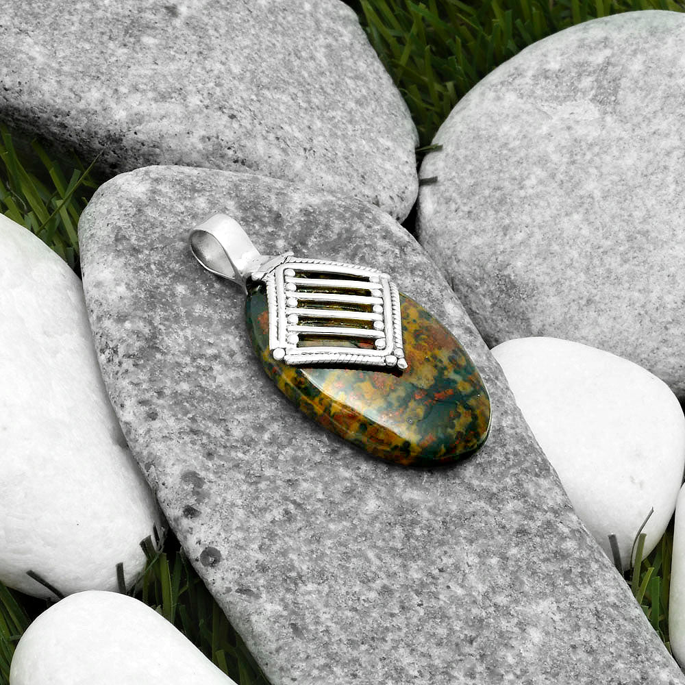 Natural Blood Stone - India Pendant P-1462 SDP115793-1