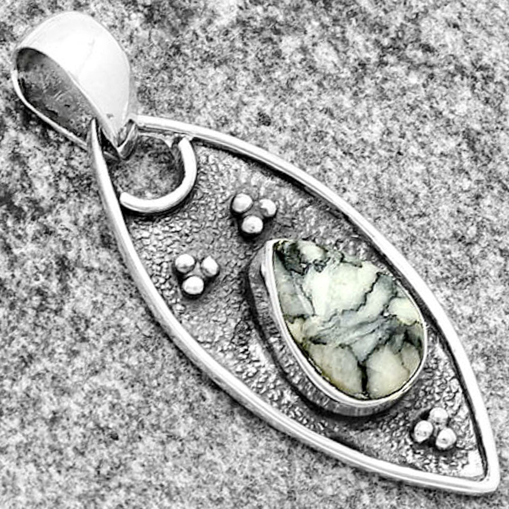 Natural Pinolith Stone Pendant P-1524 SDP132037-2