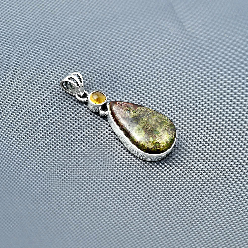 Natural Dragon Blood Stone & Citrine Pendant P-1077 SDP138147-1