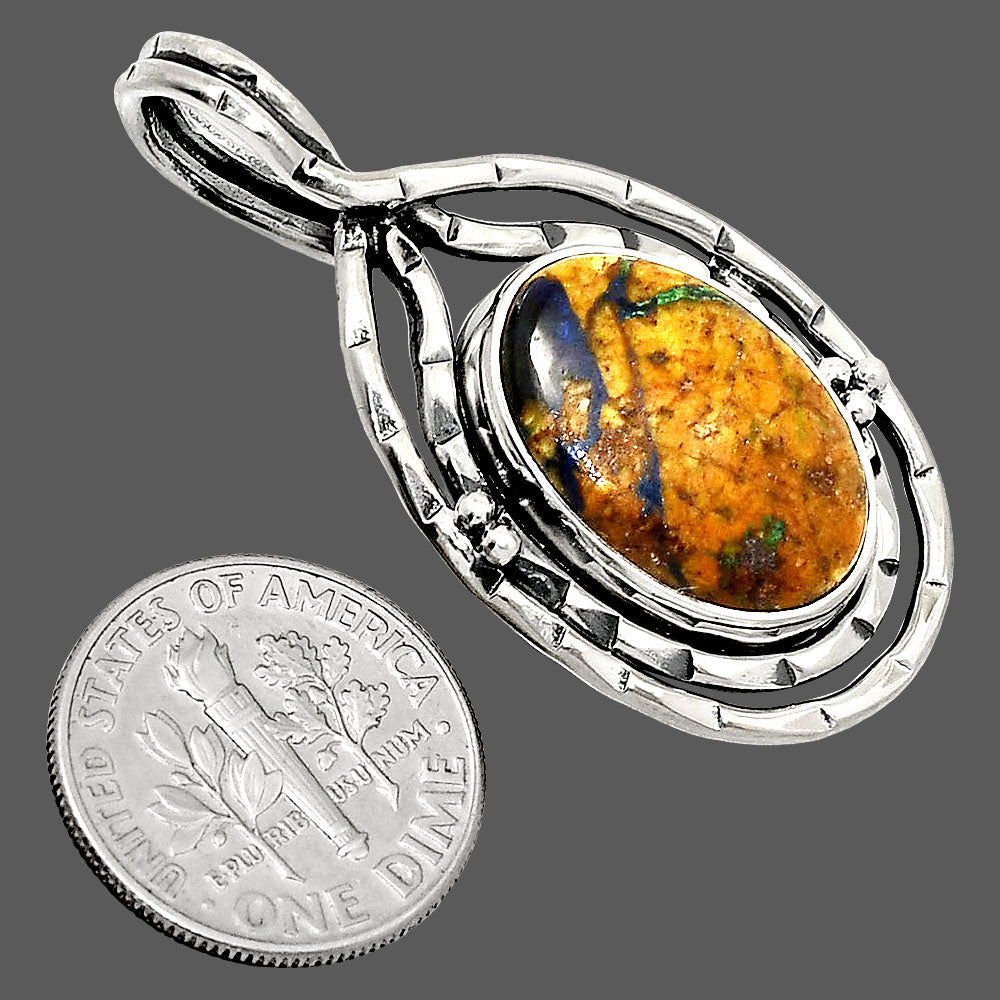 Natural Cyber Web Chrysocolla Stone Pendant P-1410 SDP151091-2