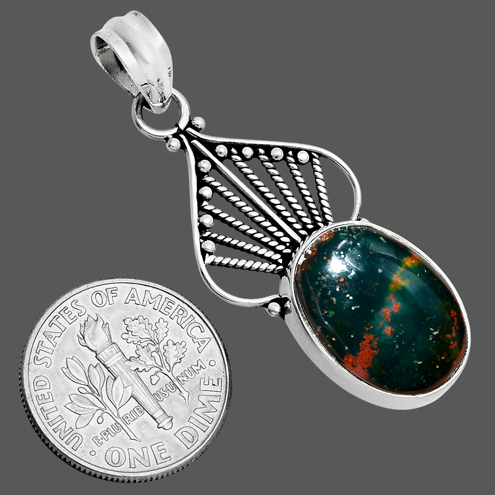 Natural Blood Stone - India Pendant P-1541 SDP157509-2
