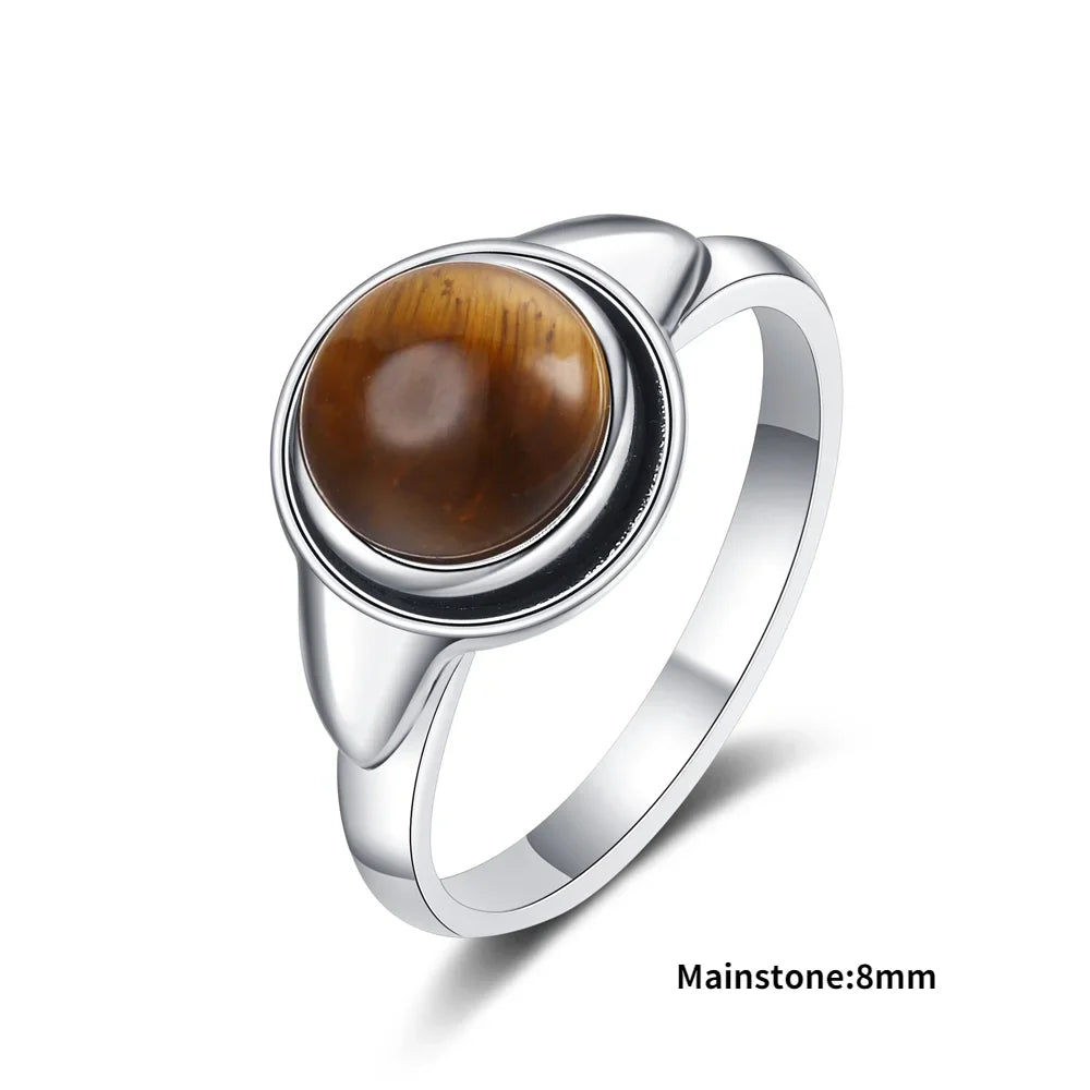 Natural Tiger Eye Rings S925 Silver Jewelry Ring