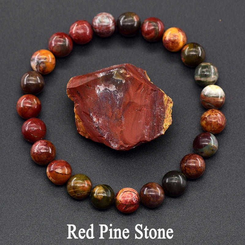 Natural Garnet Stone Wine Red Bead Bracelet Lucky Energy Healing Jewelry
