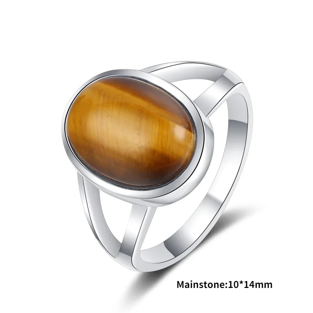 Natural Tiger Eye Rings S925 Silver Jewelry Ring