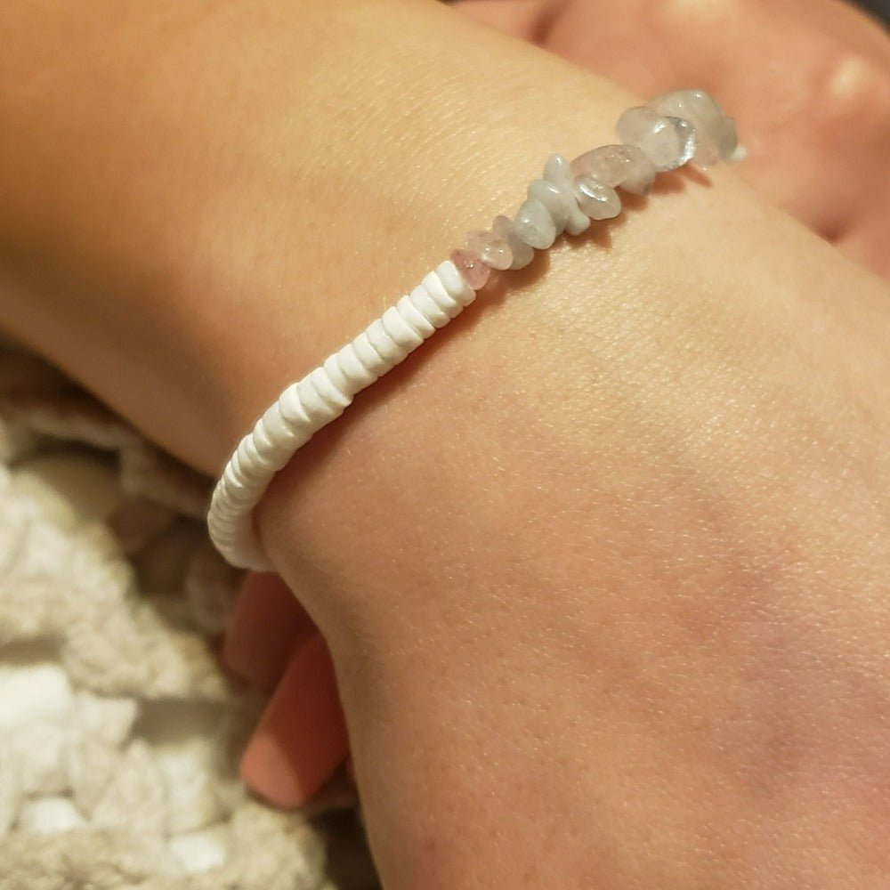 Santai Natural Stone Bracelet - Pink - Morganite-0