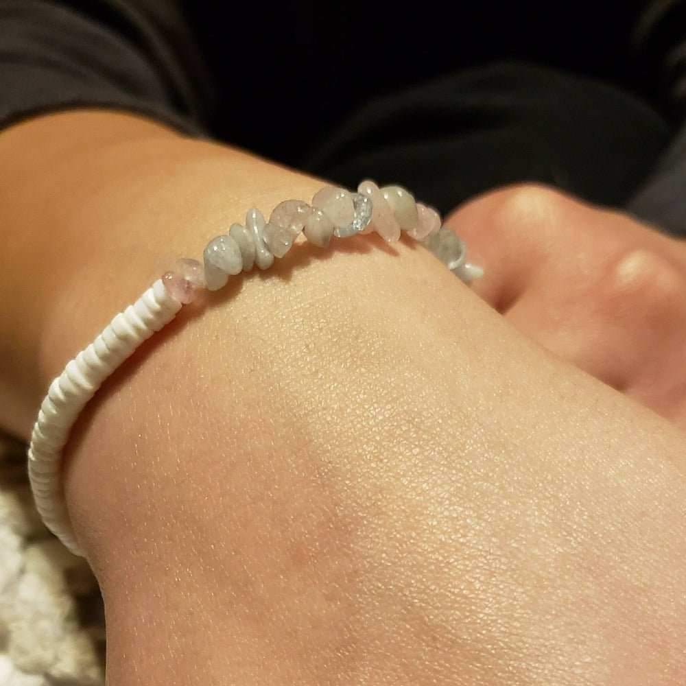 Santai Natural Stone Bracelet - Pink - Morganite-4