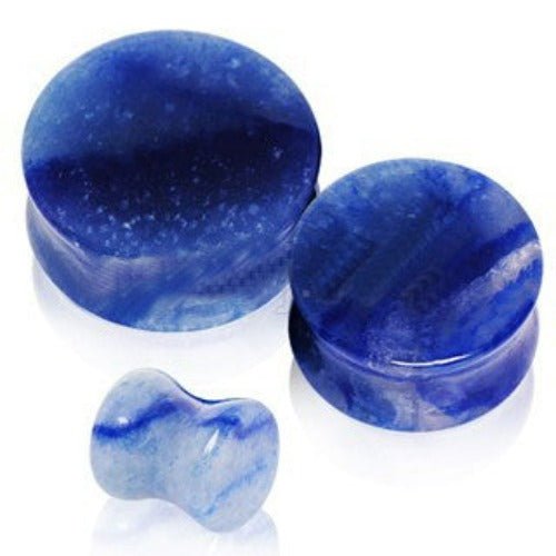 Natural Blue Adventurine Stone Saddle Plug-0