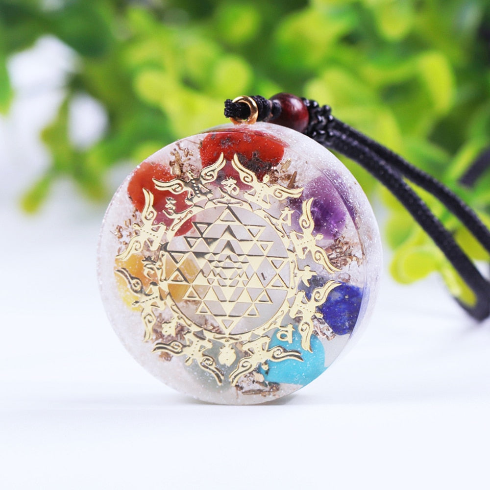 Reiki Orgon Pendant Chakra Natural Crystal Resin Necklace Making For Women Emf Protection Orgone Healing Jewelry-1