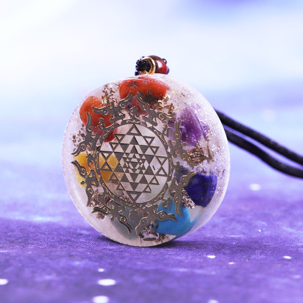 Reiki Orgon Pendant Chakra Natural Crystal Resin Necklace Making For Women Emf Protection Orgone Healing Jewelry-3