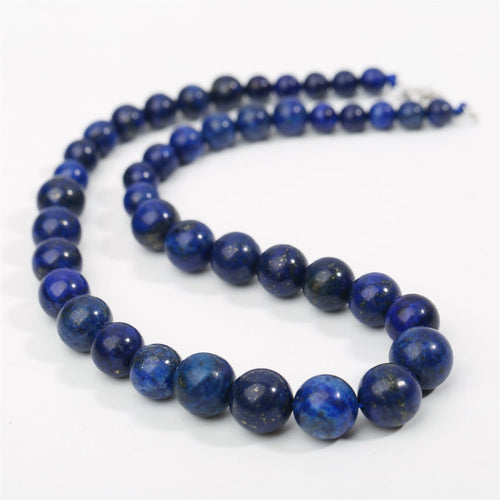 925 Sterling Silver Natural Lapis Lazuli 6 8 10mm Choker Necklace Dangle Earrings Sets Handmade Jewelry gifts For Women Mom-1